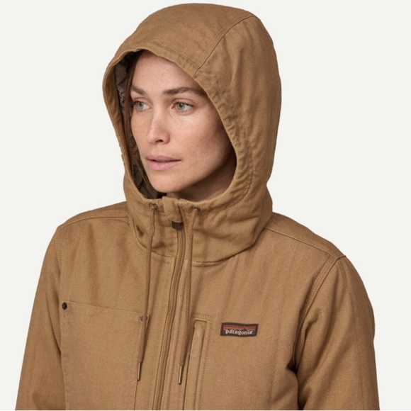 Patagonia Women's All Seasons Bomber Hoody Work Jacket Small S Coriander Brown - Picture 10 of 10